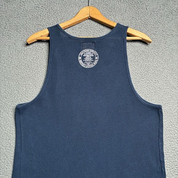 Vtg 90s Streetwear Mens L Distressed Blank Ribbed Wife Beater Tank Top T-Shirt - Picture 11 of 13